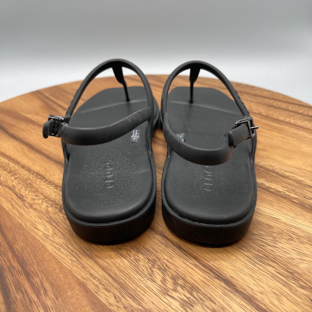 Crocs Women's Black T-Strap Slingback Sandals - Picture 4 of 8
